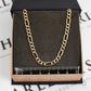 Pre-Owned 9ct Gold Two Tone Diamond Cut Figaro Necklace