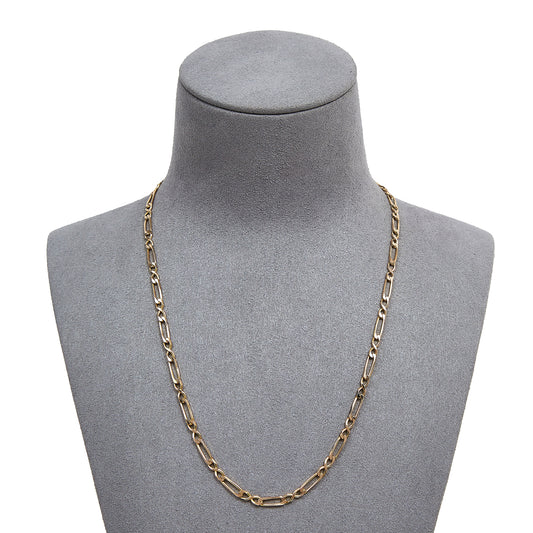 Pre-Owned 9ct Yellow Gold 2&1 Figaro Link Necklace