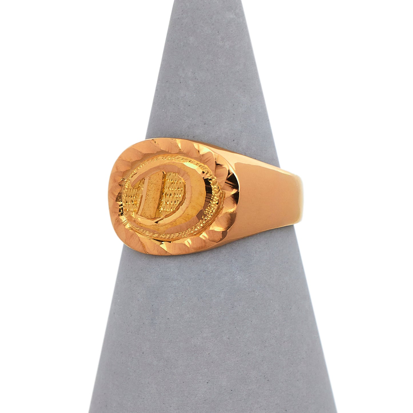 Pre-Owned 22ct Gold Child Oval D Initial Signet Ring