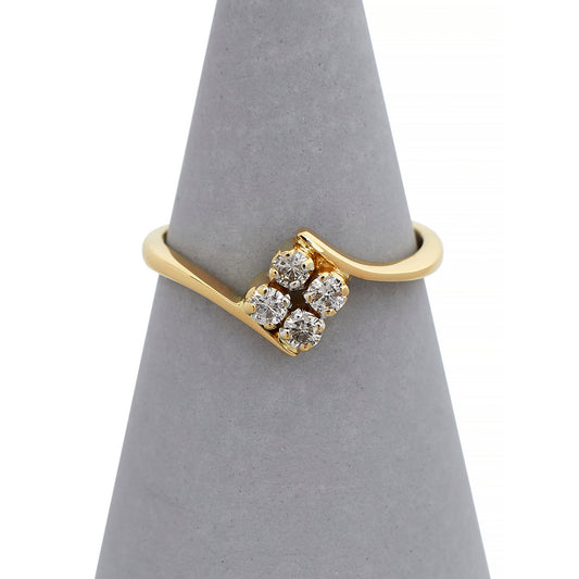 Pre-Owned 14ct Yellow Gold 0.18ct Diamond Crossover Ring 