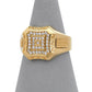 Pre-Owned 14ct Gold Greek Key Cubic Zirconia Signet Ring