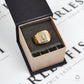 Pre-Owned 18ct Gold Madonna Cubic Zirconia Signet Ring