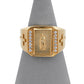 Pre-Owned 18ct Gold Madonna Cubic Zirconia Signet Ring