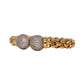 Pre-Owned 18ct Gold Popcorn Openwork CZ Torque Bangle