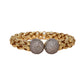 Pre-Owned 18ct Gold Popcorn Openwork CZ Torque Bangle
