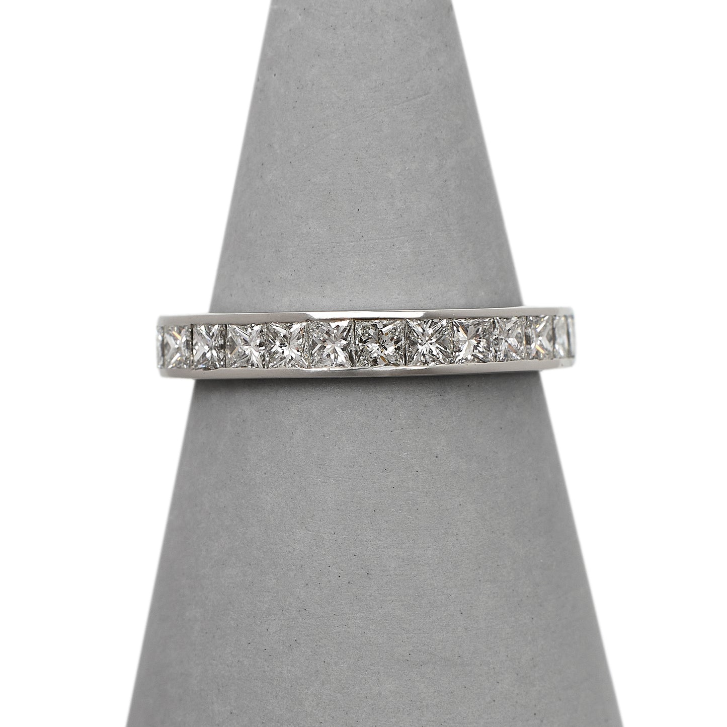 Pre-Owned Platinum Princess Diamond Half-Eternity Ring 