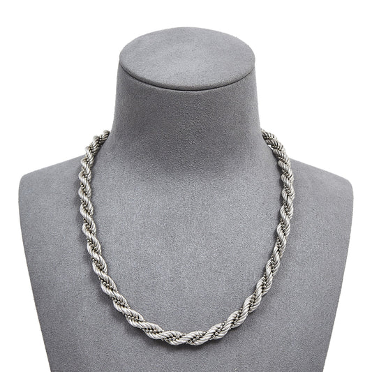 Pre-Owned 14ct White Gold Rope & Bead Twist Necklace
