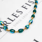 Pre-Owned 18ct Gold Green Crystal Necklace 24 Inch
