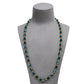 Pre-Owned 18ct Gold Green Crystal Necklace 24 Inch