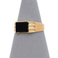 Pre-Owned 9ct Yellow Gold Rectangle Onyx Signet Ring