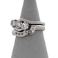 Pre-Owned 18ct White Gold Set of 2 Diamond Contoured Rings