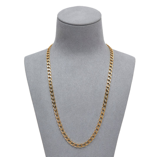 Pre-Owned 9ct Yellow Gold Square Curb Chain Necklace