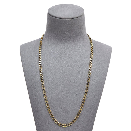 Pre-Owned 9ct Gold 21 Inch Square Curb Chain Necklace
