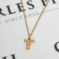 Pre-Owned 22ct Gold Cubic Zirconia T Initial Pendant Charm