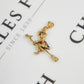 Pre-Owned 9ct Yellow Gold CZ Witch On Broom Pendant Charm