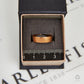 Pre-Owned 22ct Rose Gold Diamond Engraved Line Design Ring