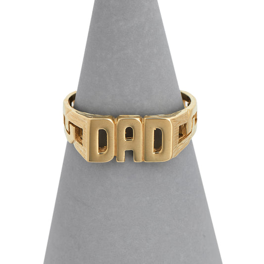 Pre-Owned 9ct Yellow Gold DAD Curb Link Ring
