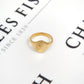 Pre-Owned 9ct Gold Oval Half Pattern Signet Ring Size W