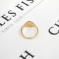 Pre-Owned 9ct Gold Oval Half Pattern Signet Ring Size W