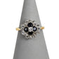 Pre-Owned 9ct Gold Blue Sapphire & CZ Dress Ring - Size K