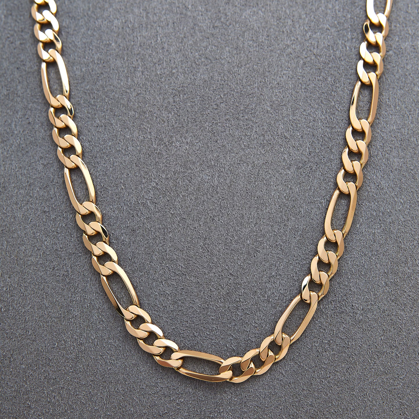 Pre-Owned 9ct Gold 5mm 3+1 Figaro Necklace 20 inch