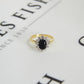 Pre-Owned 9ct Gold Blue Sapphire & CZ Dress Ring Size L