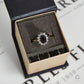 Pre-Owned 9ct Gold Blue Sapphire & CZ Dress Ring Size L