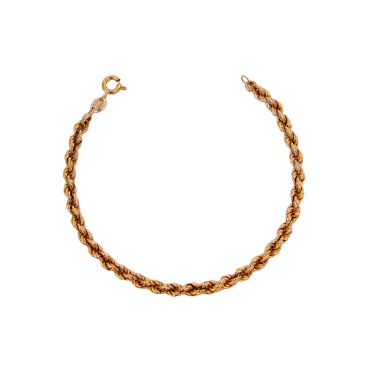Pre-Owned 9ct Yellow Gold 7 Inch Rope Chain Bracelet