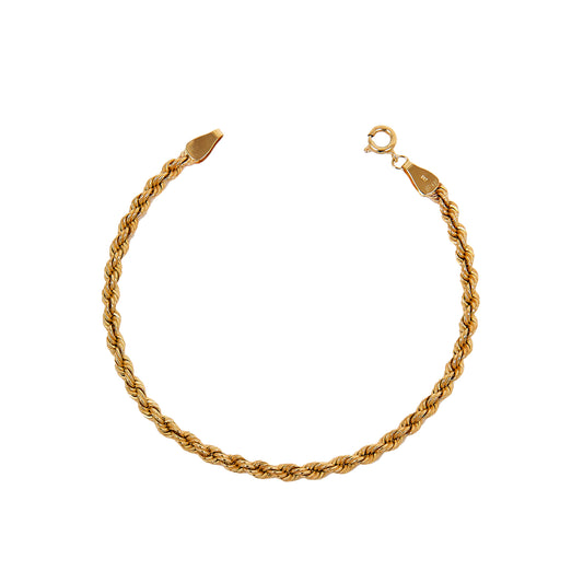 Pre-Owned 9ct Yellow Gold Rope Chain Bracelet