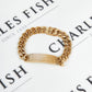 Pre-Owned 9ct Yellow Gold Barked ID Curb Chain Bracelet