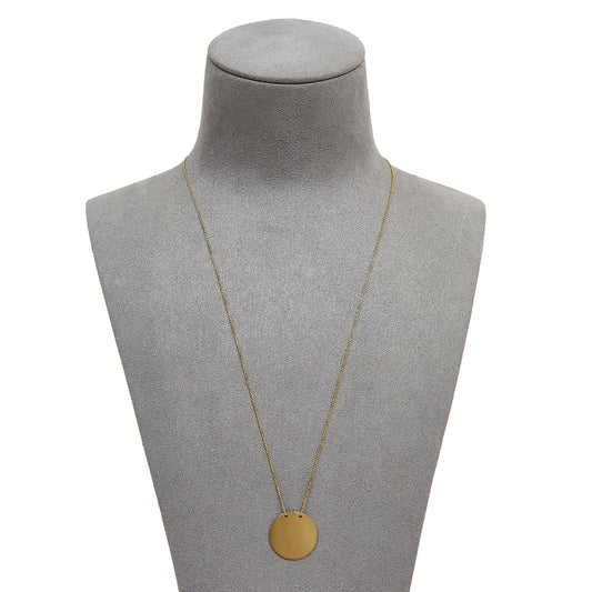 Pre-Owned 14ct Yellow Gold Disc Pendant Trace Necklace