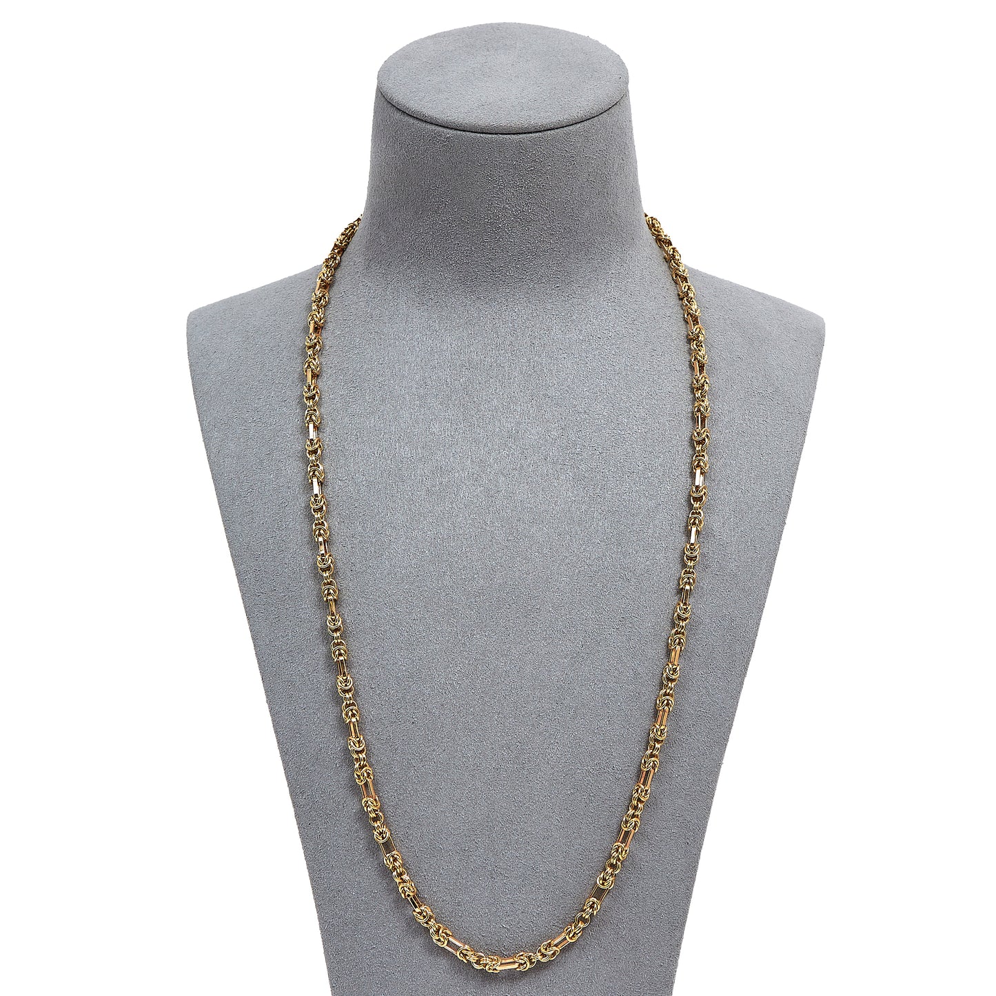 Pre-Owned 9ct Gold 23 Inch Byzantine Oval Link Necklace