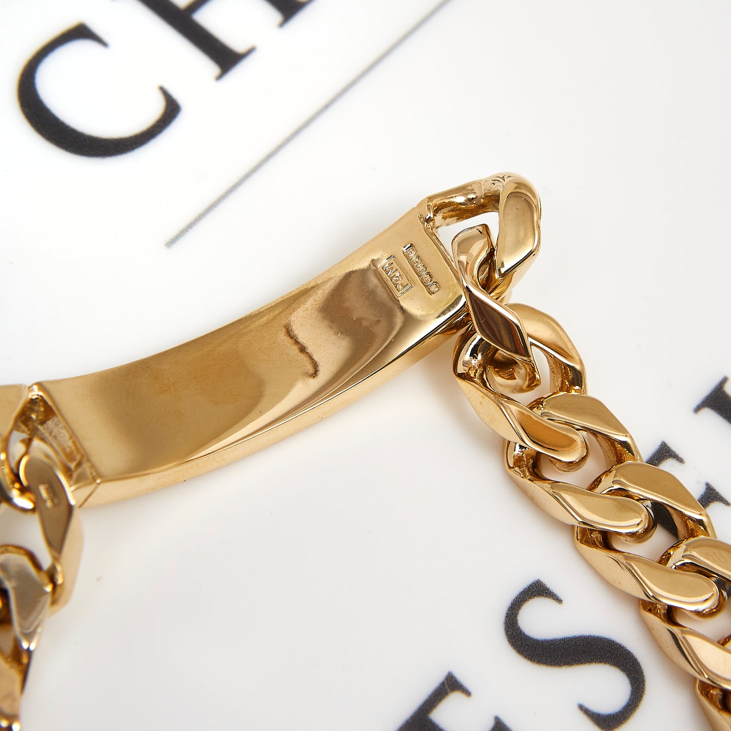 Pre-Owned 9ct Yellow Gold Curb Chain ID Plate Bracelet