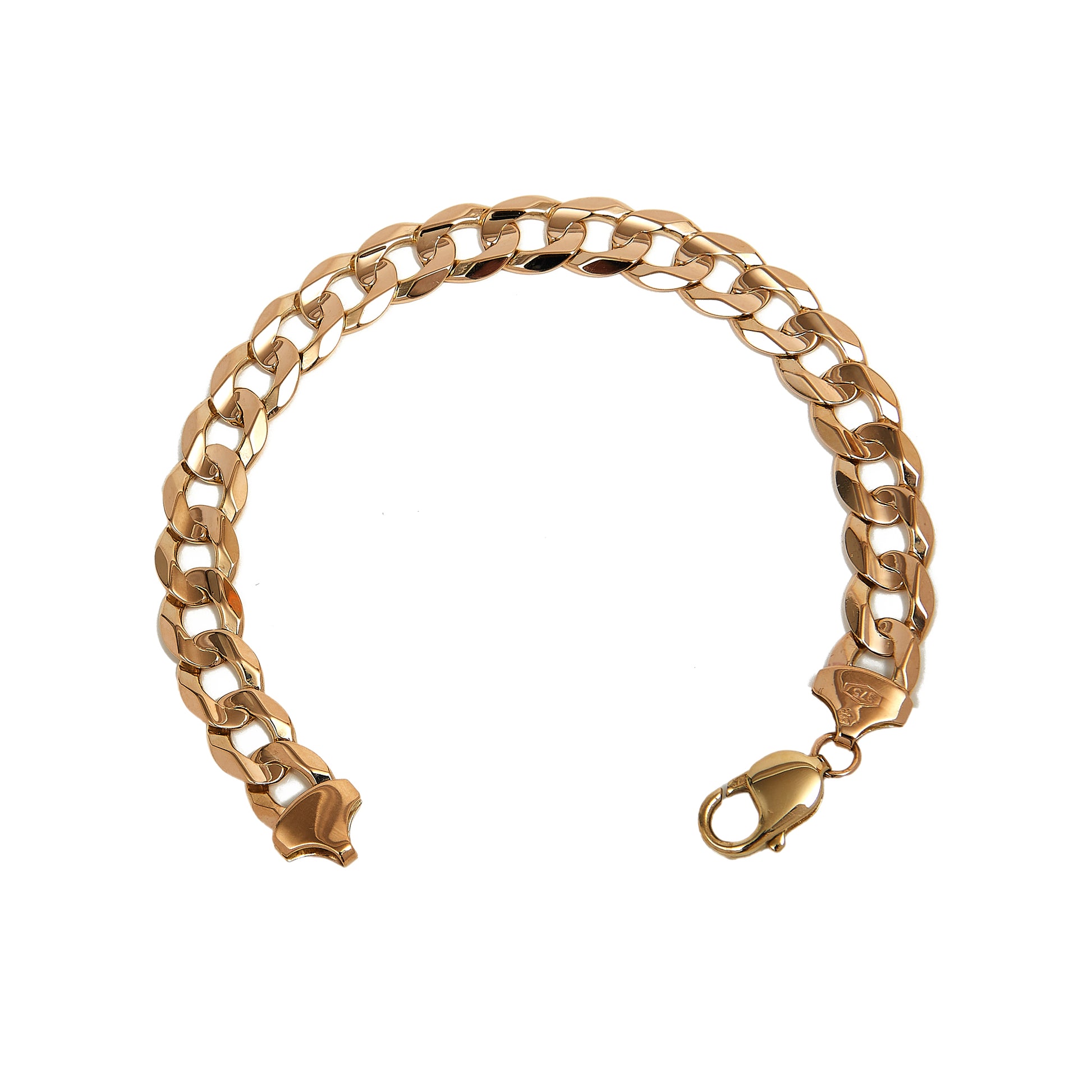 Pre-Owned 9ct Yellow Gold 8 Inch Curb Chain Bracelet