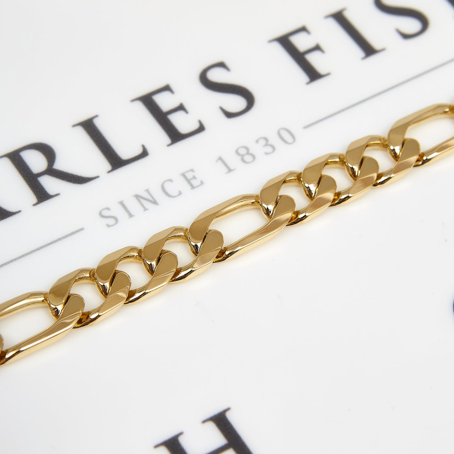 Pre-Owned 9ct Yellow Gold 3+1 Figaro Chain Bracelet