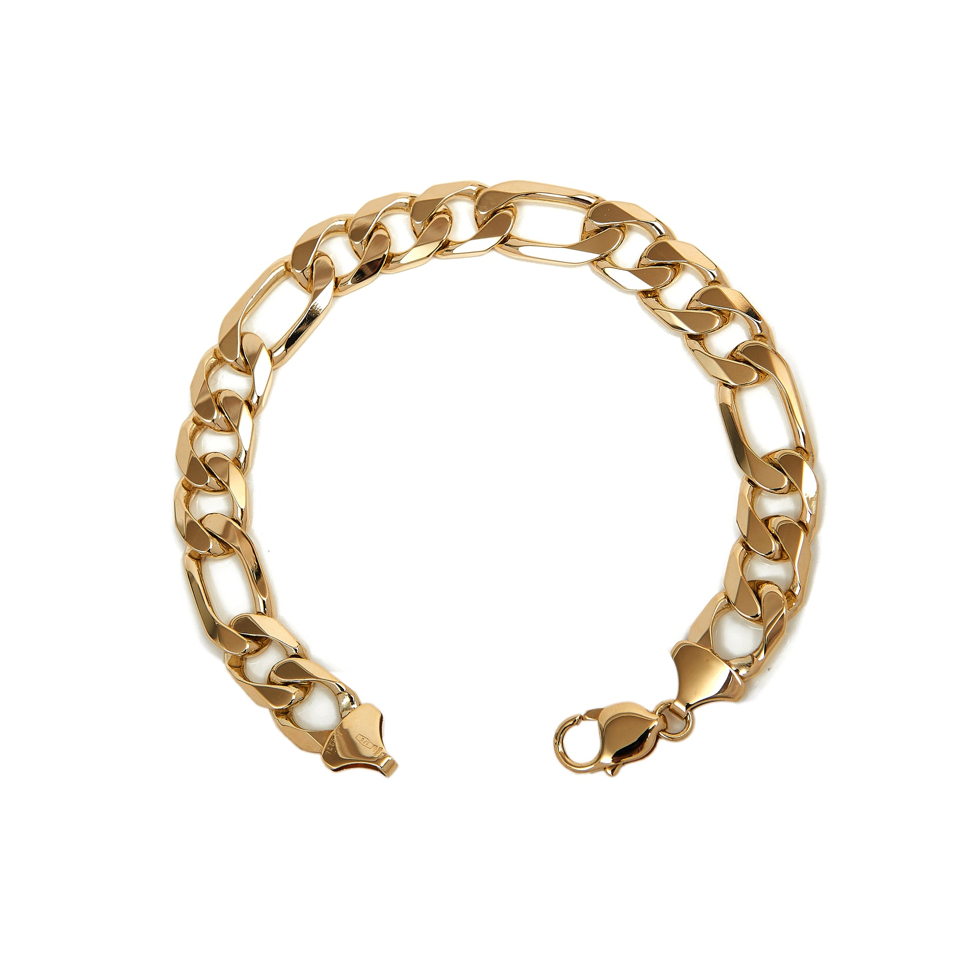 Pre-Owned 9ct Yellow Gold 3+1 Figaro Chain Bracelet