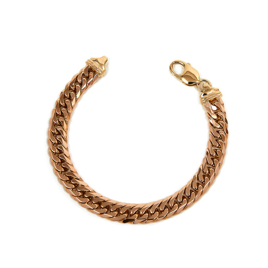 Pre-Owned 9ct Yellow Gold Double Curb Chain Bracelet