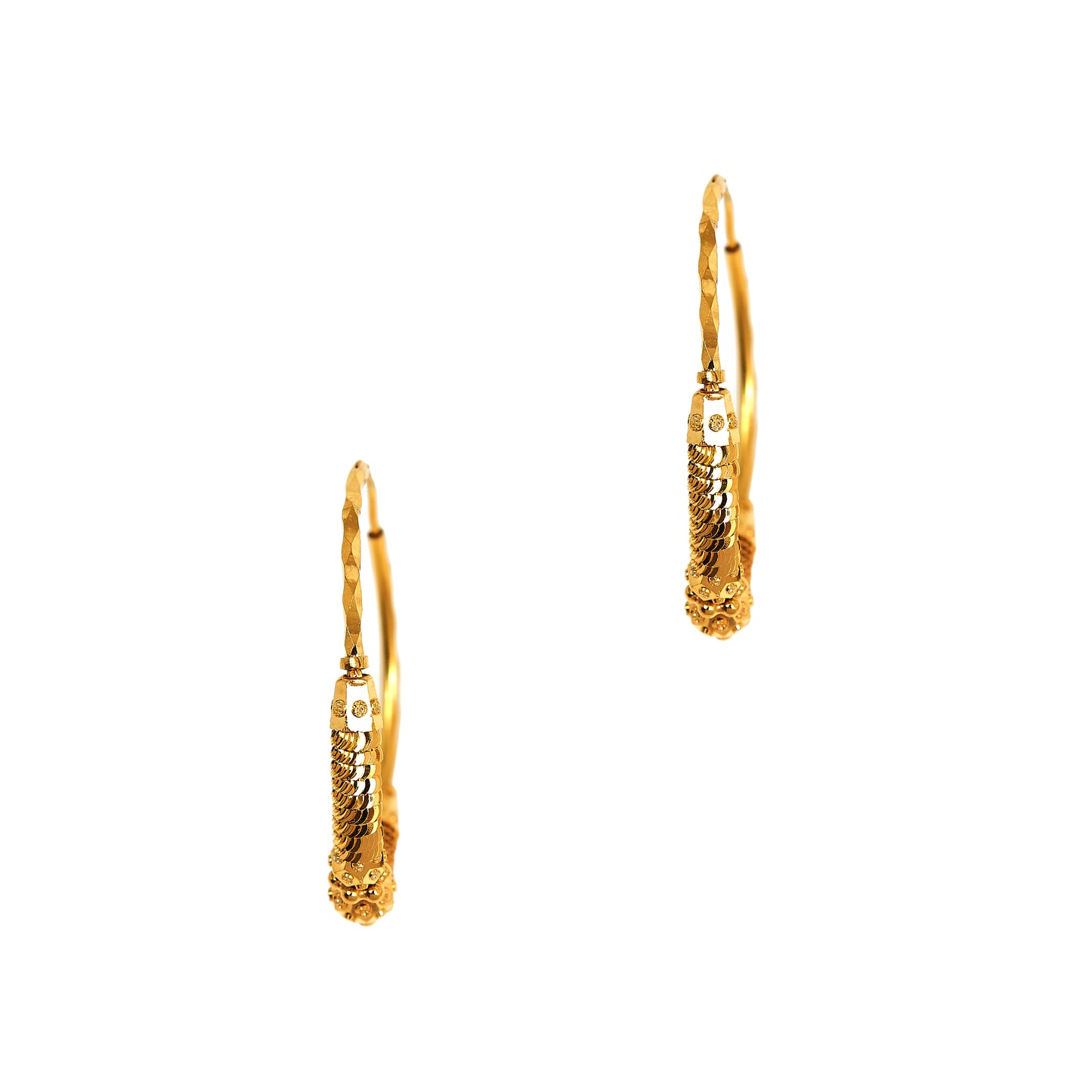 Pre-Owned 22ct Yellow Gold Beaded Sleeper Earrings