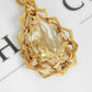 Pre-Owned 9ct Gold Geometric Edge Pear Cut Quartz Pendant