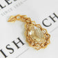 Pre-Owned 9ct Gold Geometric Edge Pear Cut Quartz Pendant