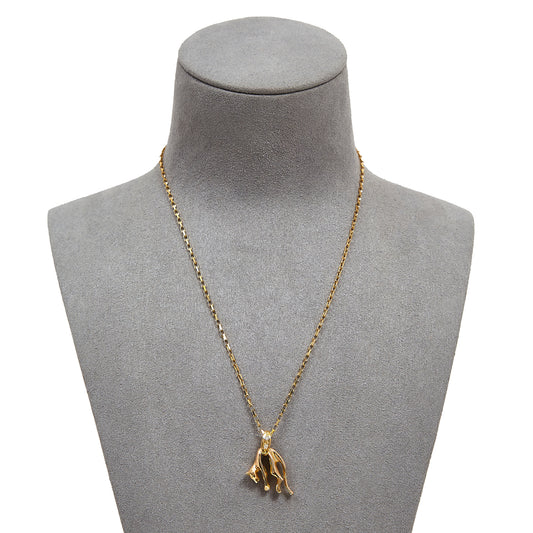Pre-Owned 9ct Gold Hanging Panther Pendant Necklace