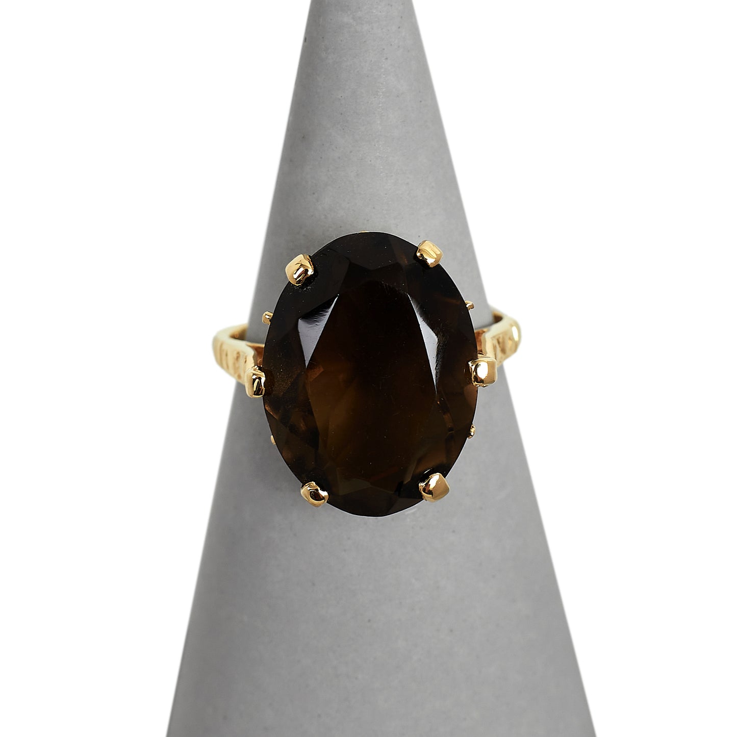 
Pre-Owned 9ct Gold Smokey Quartz Cocktail Ring Size J