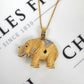 Pre-Owned 18ct Gold Elephant CZ Matte Finish Pendant