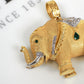 Pre-Owned 18ct Gold Elephant CZ Matte Finish Pendant