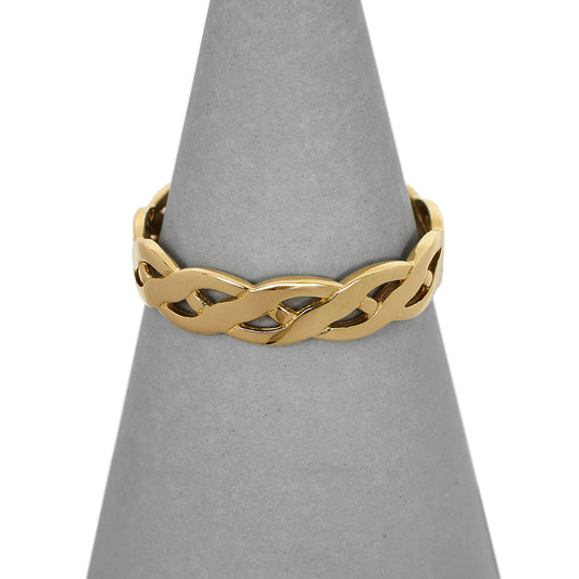 Pre-Owned 9ct Gold Openwork Twisted Band Ring