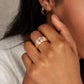 Pre-Owned 18ct Gold 3 Baguette & Multi Diamond Ring