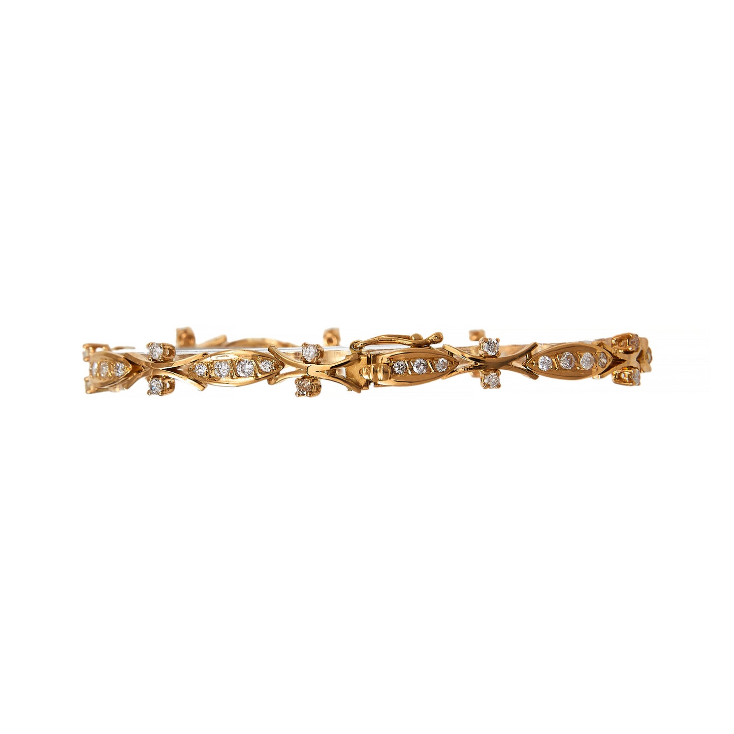 Pre-Owned 14ct Gold 1.53 ct Diamond Vintage Style Bracelet