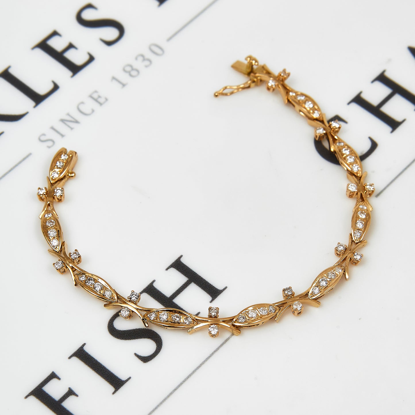 Pre-Owned 14ct Gold 1.53 ct Diamond Vintage Style Bracelet