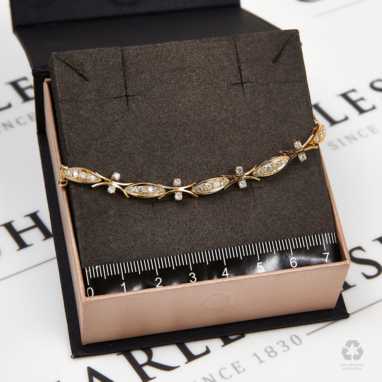 Pre-Owned 14ct Gold 1.53 ct Diamond Vintage Style Bracelet