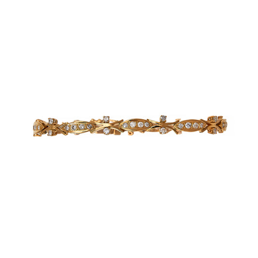 Pre-Owned 14ct Gold 1.53 ct Diamond Vintage Style Bracelet